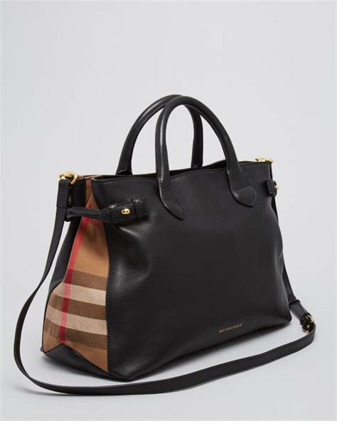 burberry house check satchel with black leather|burberry banner house.